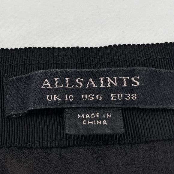 AllSaints Cora Ambient Skirt Midi Size 6 Animal Print Pleated High-Low Sheer - Picture 9 of 15